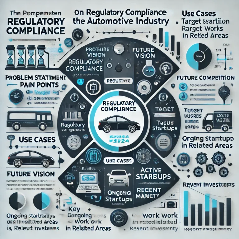 DALL·E 2024 07 08 20.37.49 A comprehensive and professional infographic summarizing the research on regulatory compliance in the automotive industry. The infographic should incl