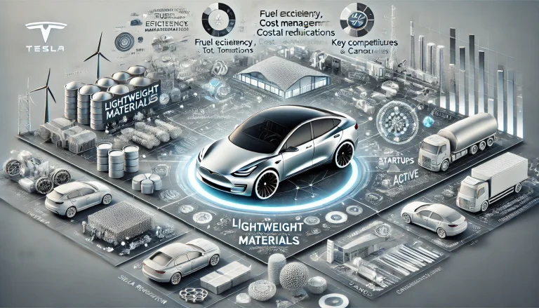 DALL·E 2024 07 09 12.22.20 A comprehensive landscape image showcasing the overall research on lightweight materials in automotive manufacturing. The image should include visual