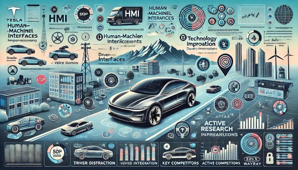 DALL·E 2024 07 09 13.07.09 A comprehensive landscape image showcasing the overall research on human machine interfaces HMI in automotive manufacturing. The image should includ