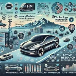 DALL·E 2024 07 09 13.07.09 A comprehensive landscape image showcasing the overall research on human machine interfaces HMI in automotive manufacturing. The image should includ