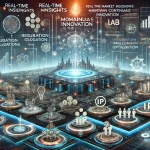 DALL·E 2024 08 08 11.10.53 A futuristic landscape image representing comprehensive research on maintaining continuous innovation in the tech industry. The scene should feature a