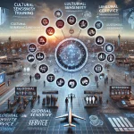 DALL·E 2024 08 13 11.24.25 A futuristic landscape image representing comprehensive research on global airlines strategies to manage cultural diversity language barriers and d